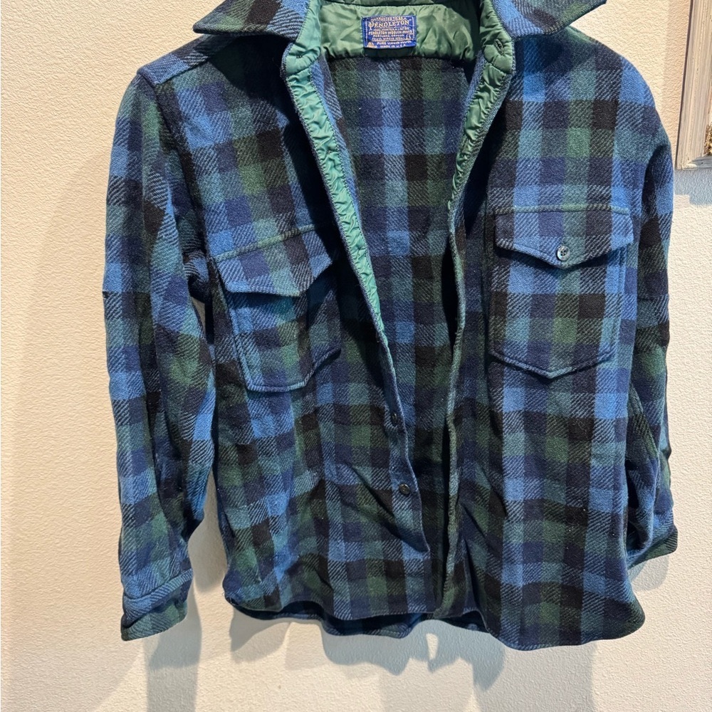Vintage Pendleton Green Plaid Wool Jacket